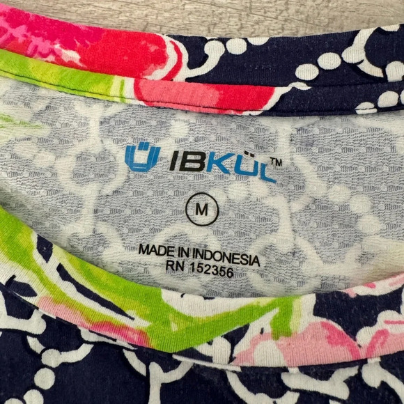 IBKUL Floral Chain Link Print Long Sheer Mesh Bell Sleeve Dress Size Medium - Picture 8 of 9